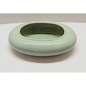 Harris Potteries Bonsai Succulent Oval Planter Vase Ceramic Mint Green 10 Inch